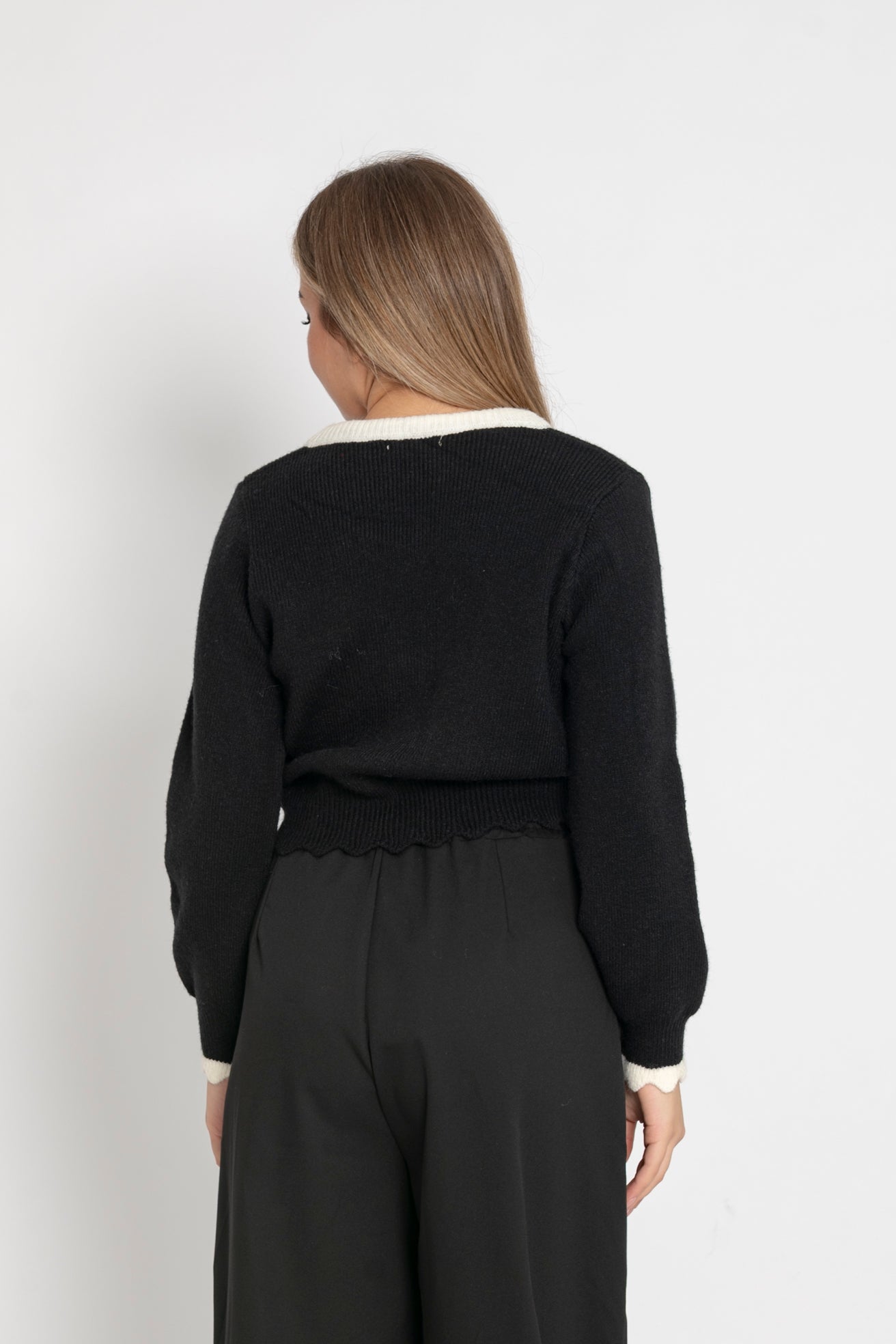 Cardigan con foulard