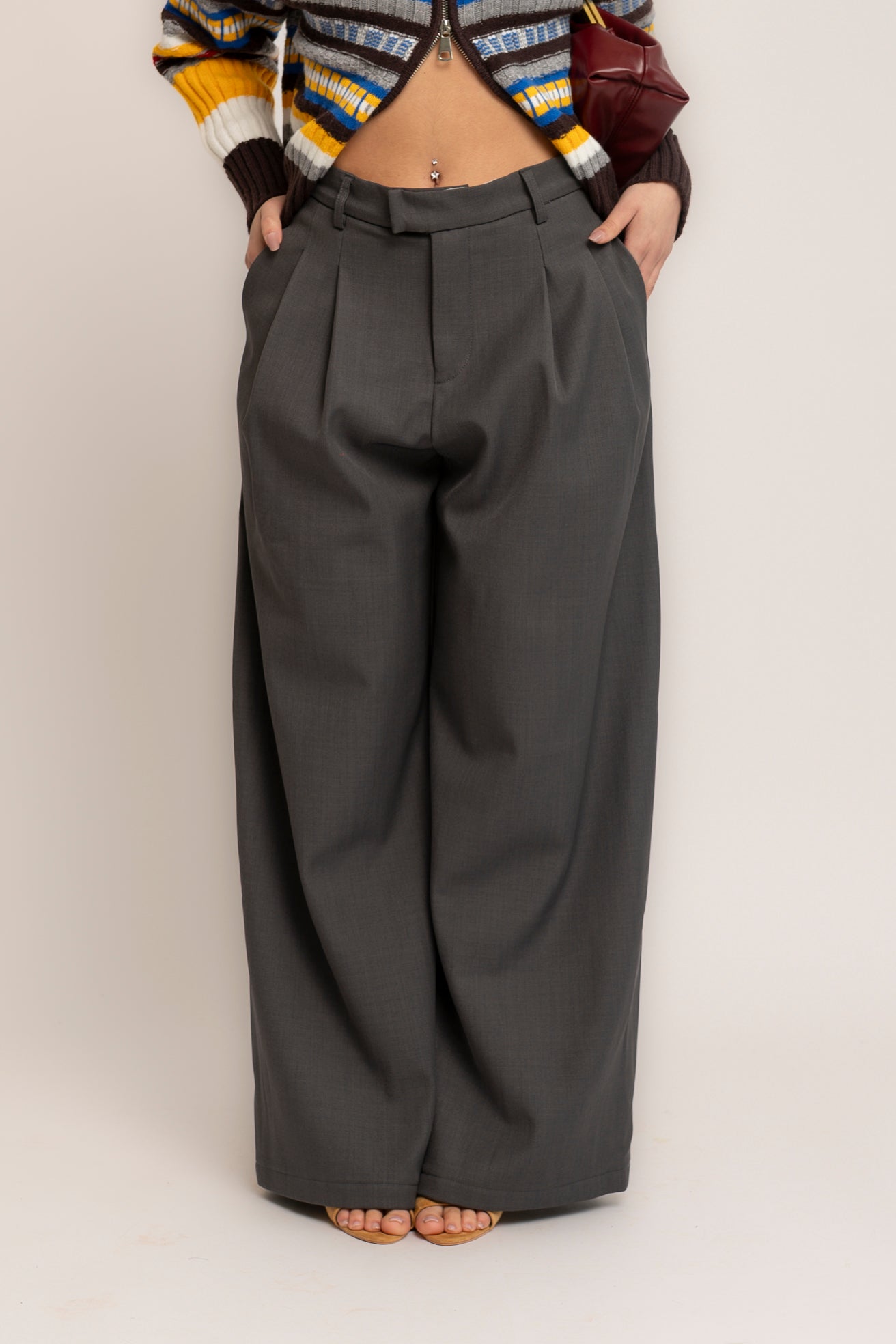 Pantalone classico felpato