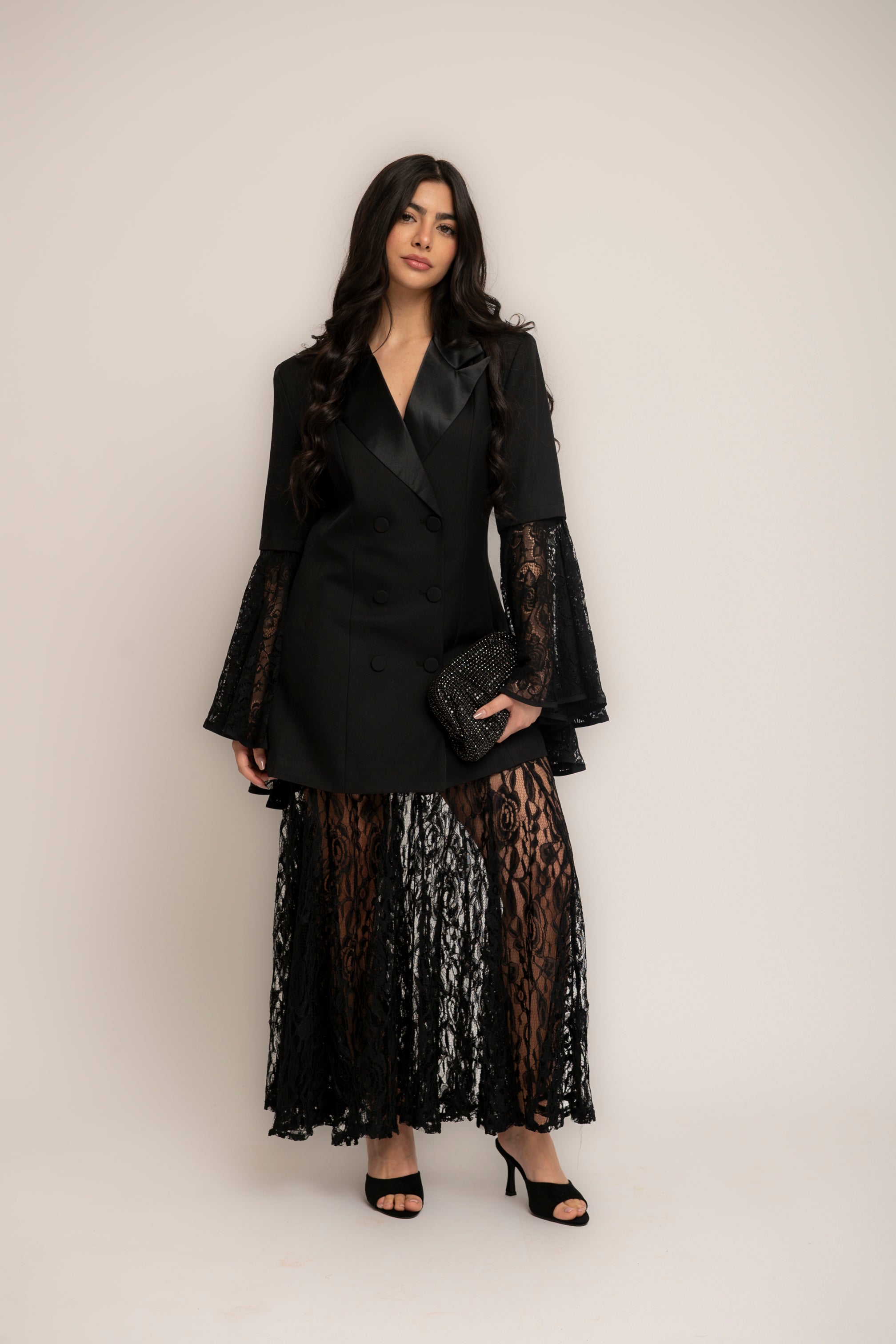 Giacca con maniche in pizzo