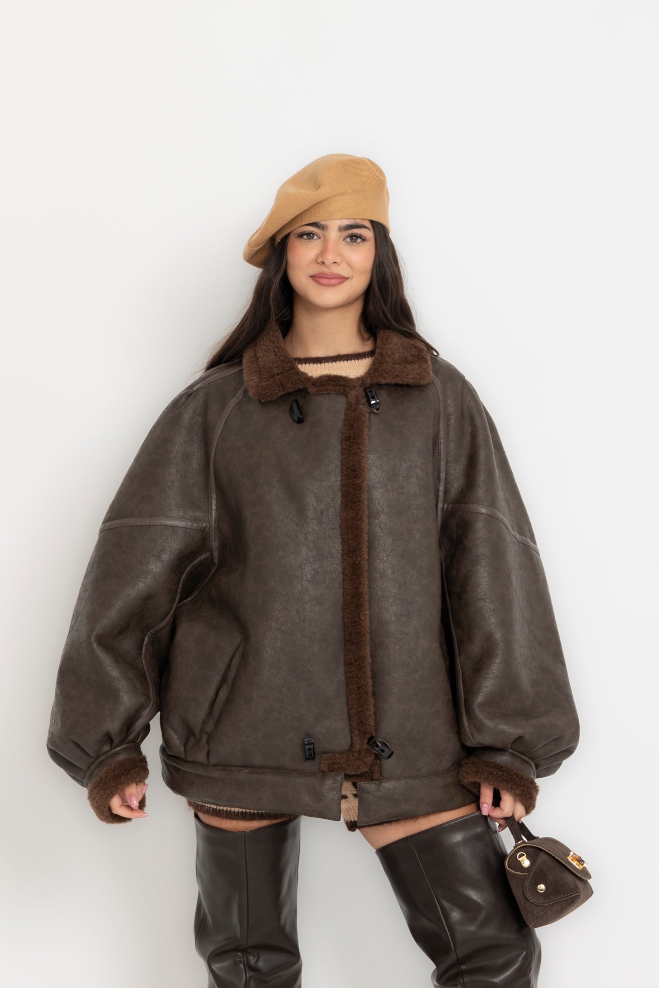 Montone oversize brown