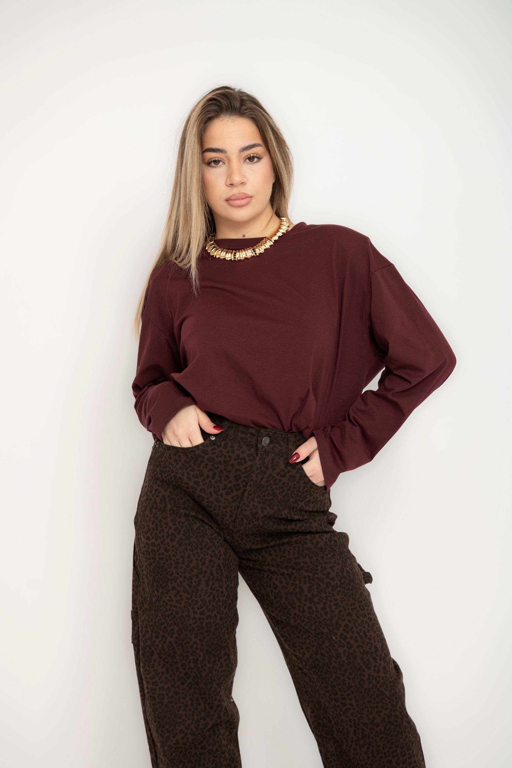 Long sleeve con spalline