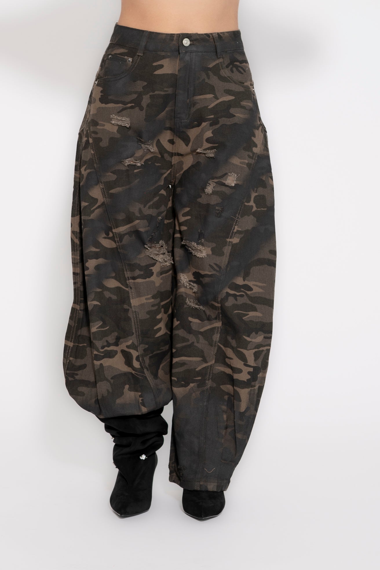 Jeans ballon mimetico