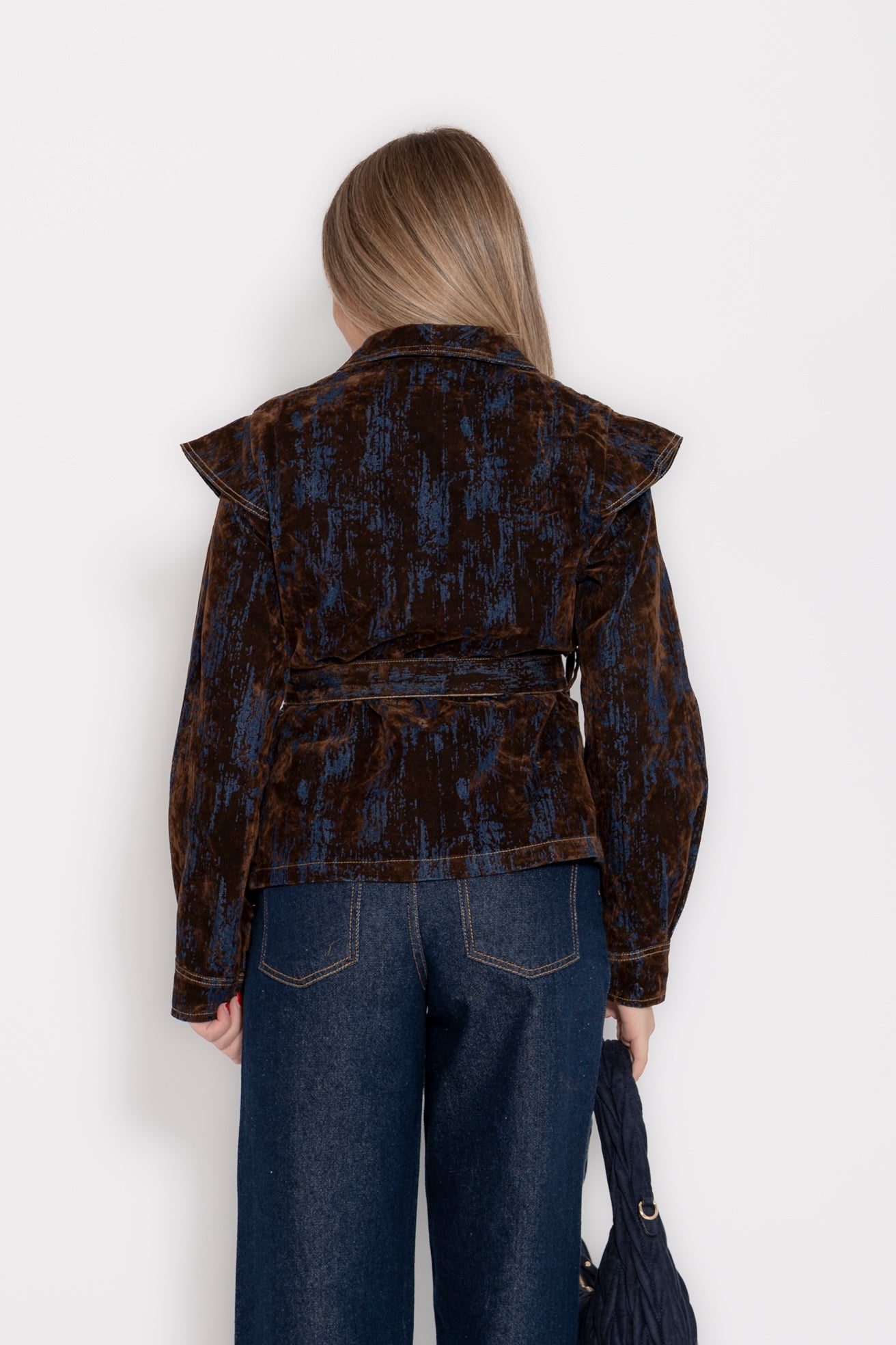 Giubbino denim con stringhe