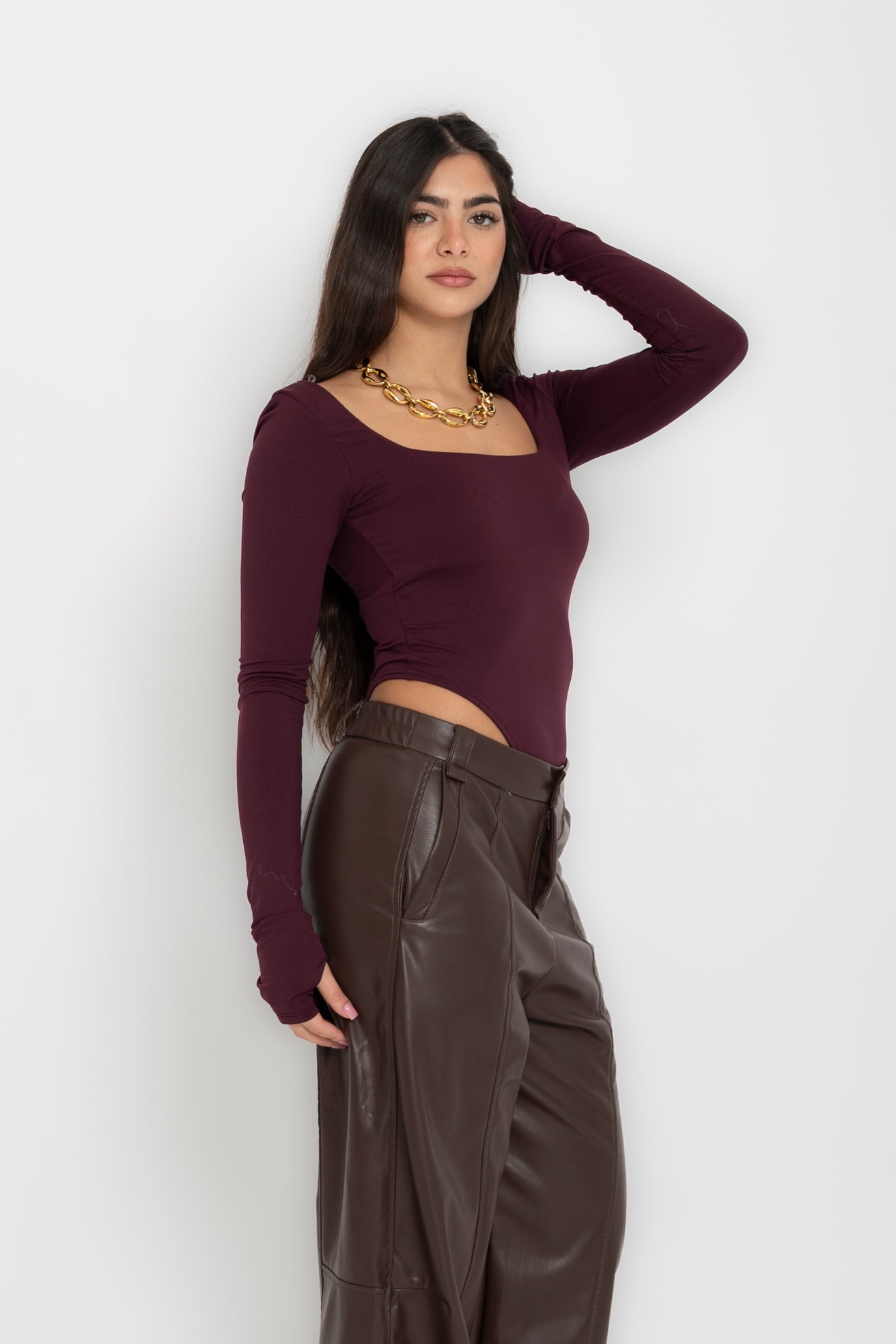 Body scollo quadrato sgambato