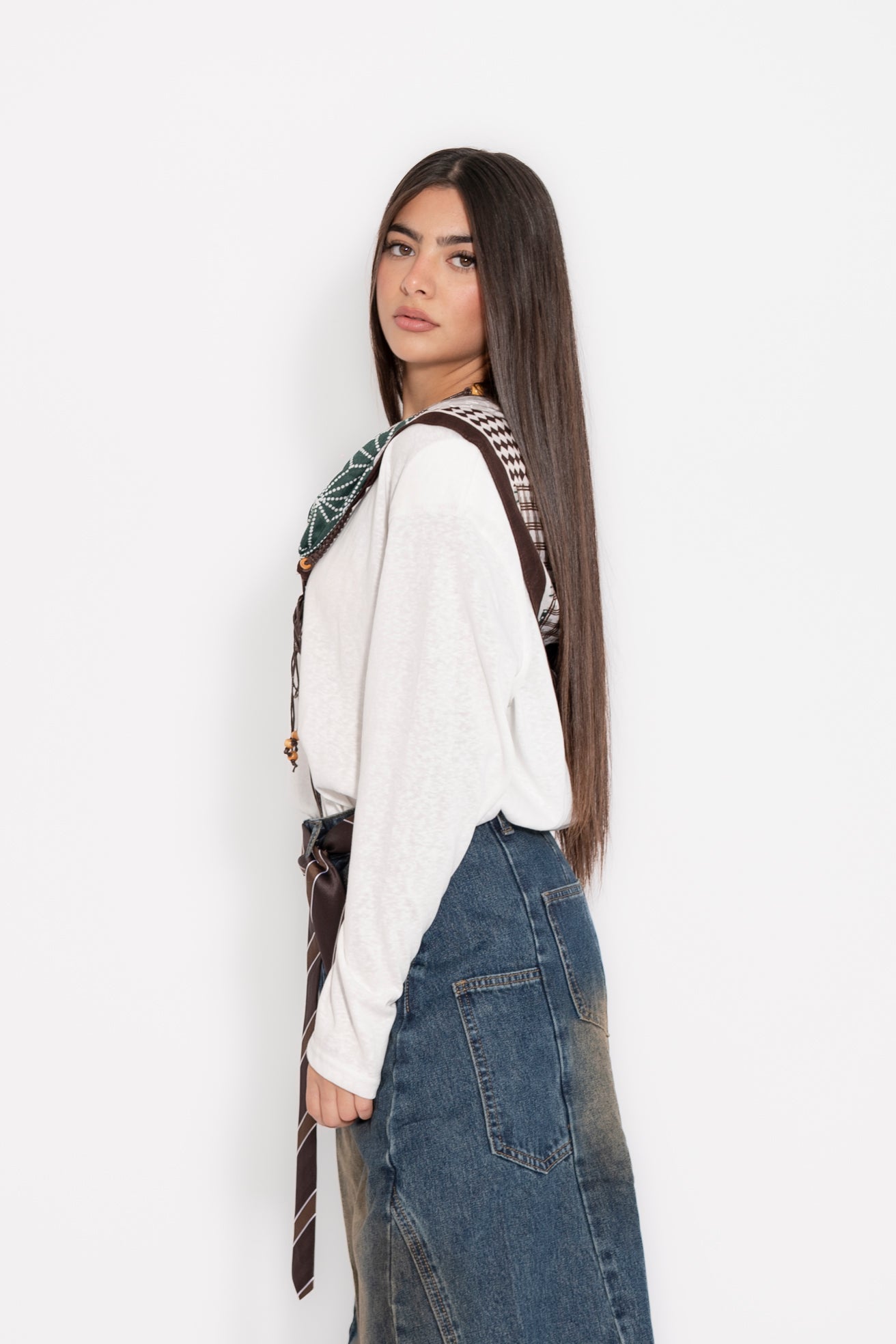 T-shirt con foulard white