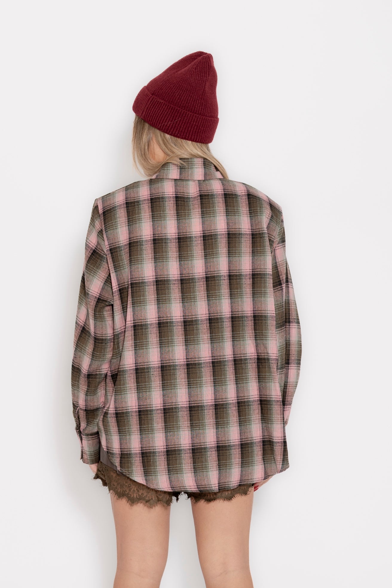 Camicia in flanella rose