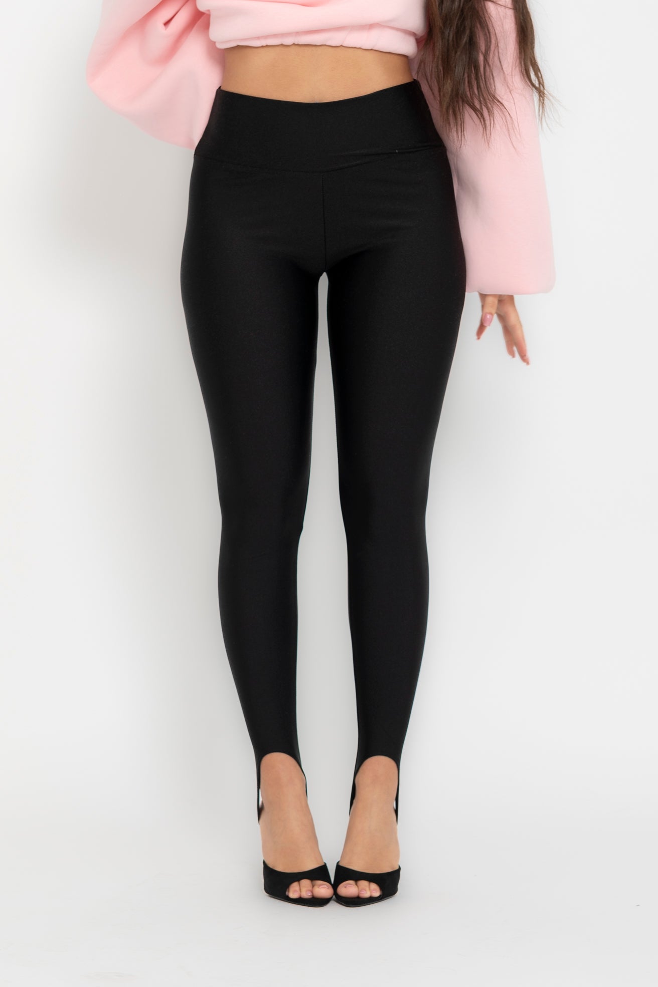 Leggings con ghette lucidi