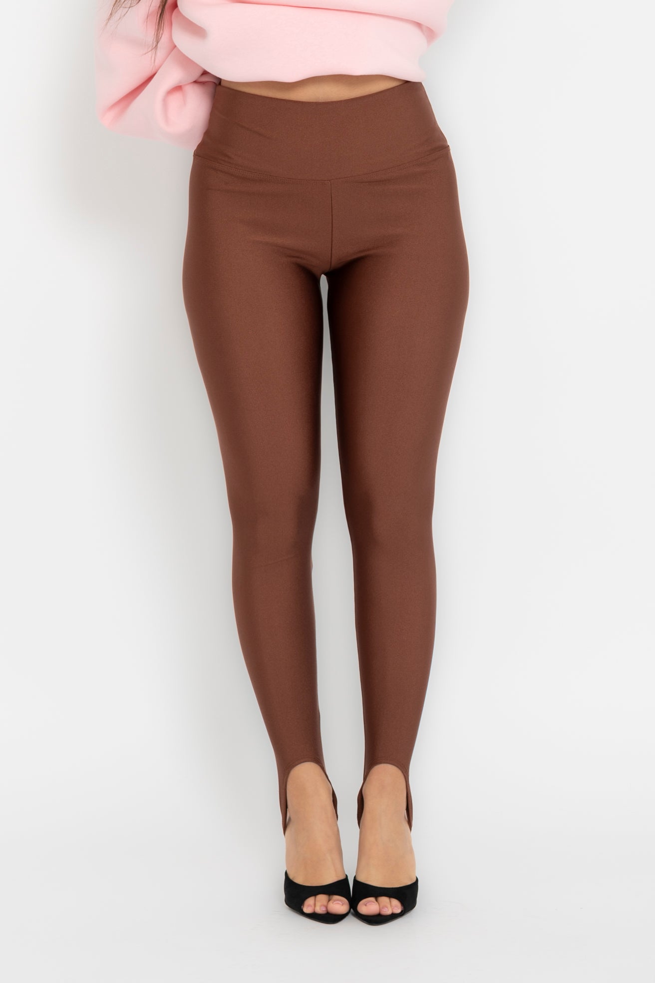 Leggings con ghette lucidi