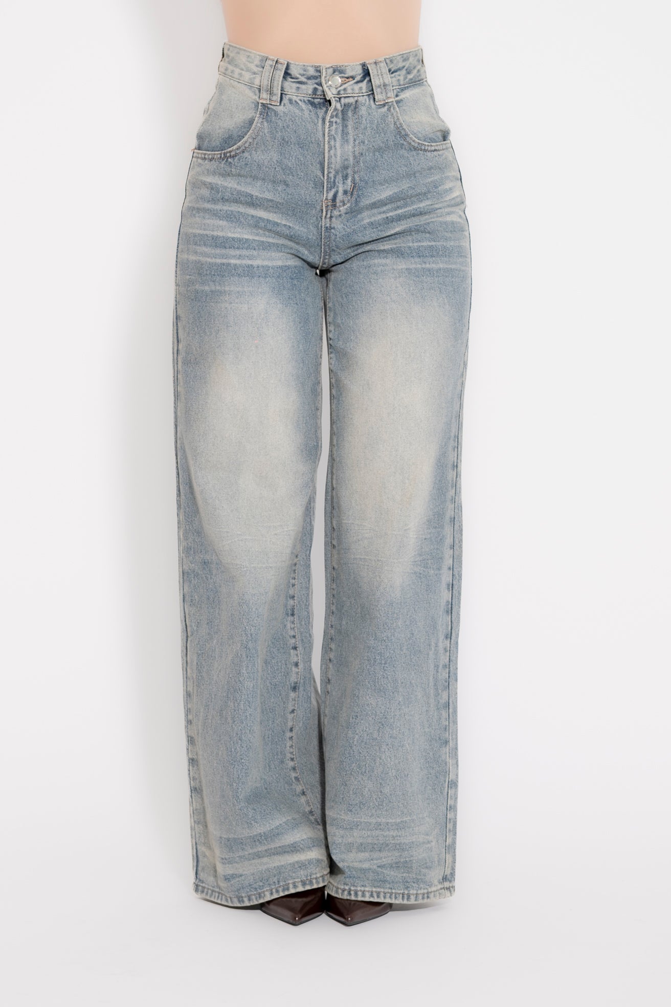 Jeans palazzo sfumato chiaro