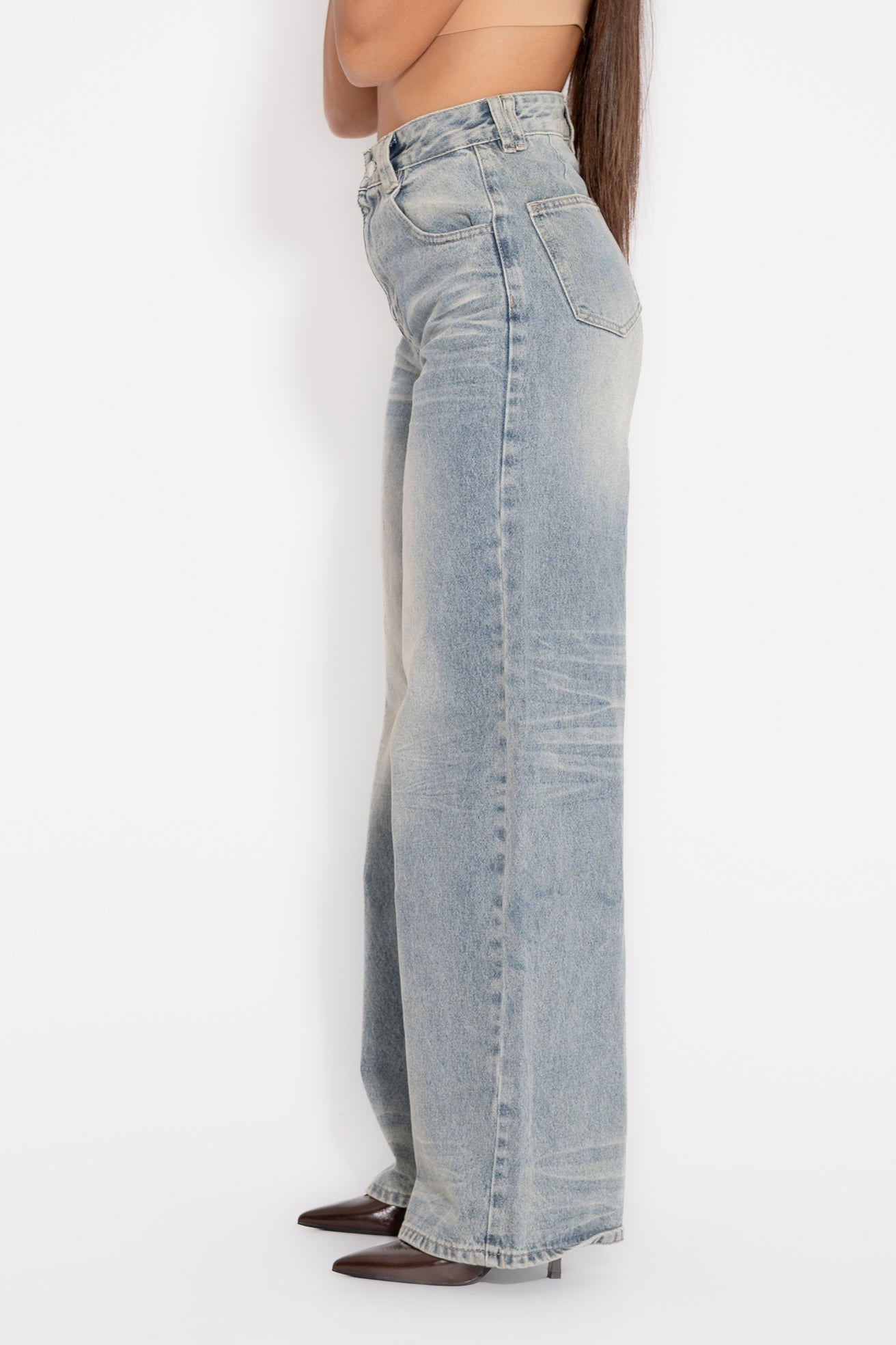 Jeans palazzo sfumato chiaro