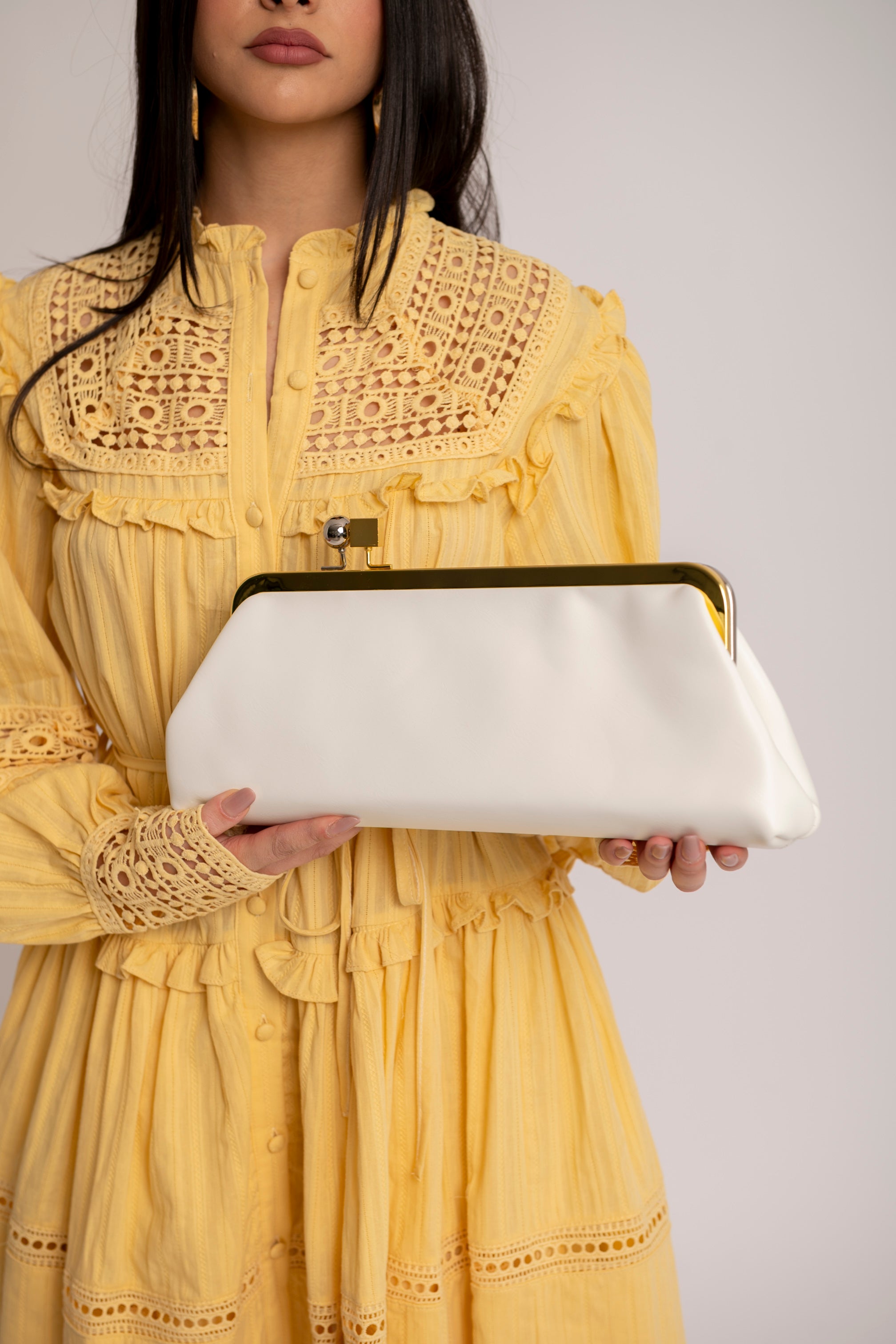 Borsa con chiusura bicolor