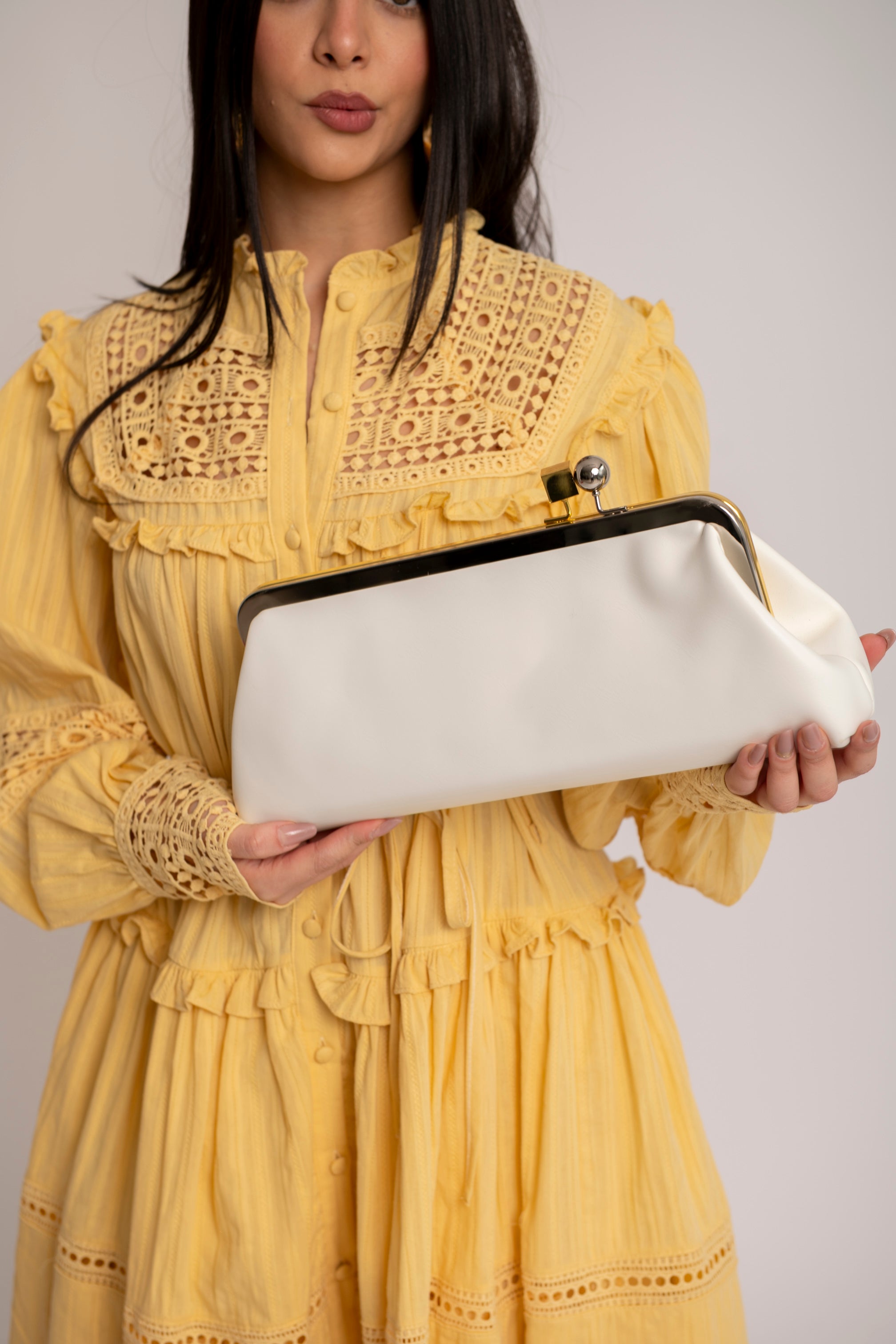 Borsa con chiusura bicolor