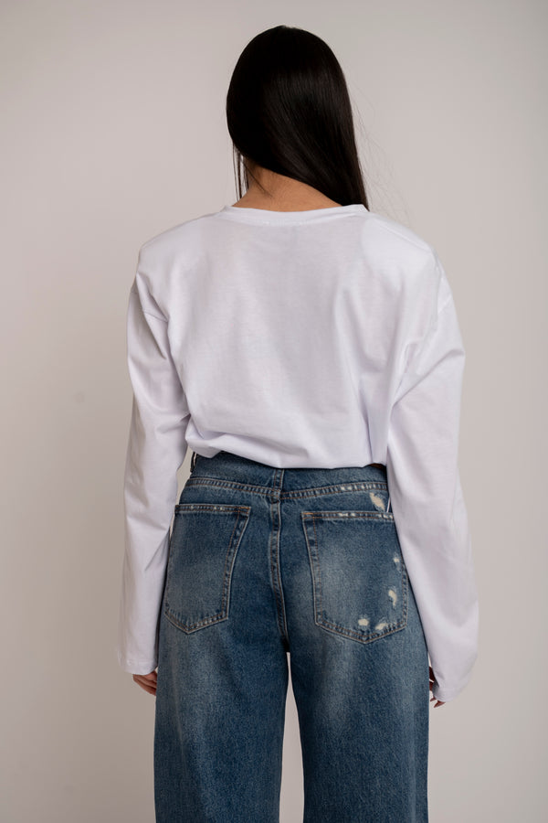Long sleeve scollo a V