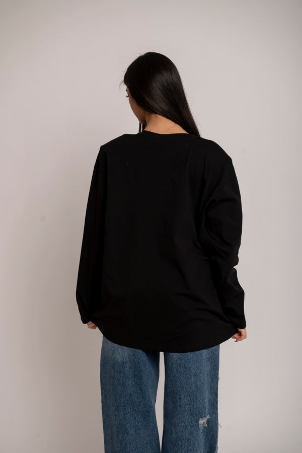 Long sleeve scollo a V