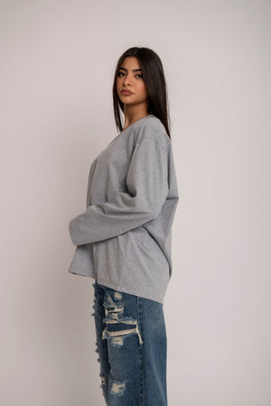 Long sleeve scollo a V