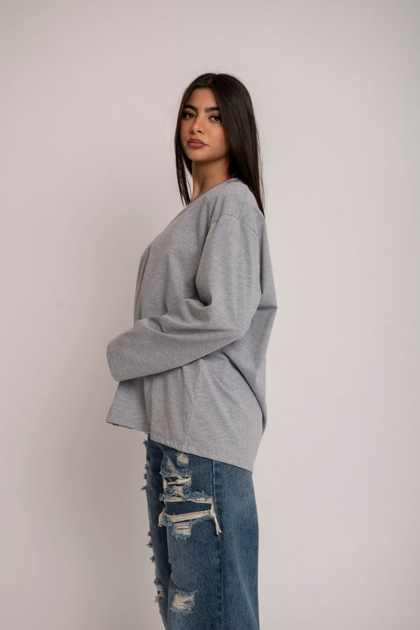 Long sleeve scollo a V
