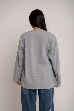 Long sleeve scollo a V