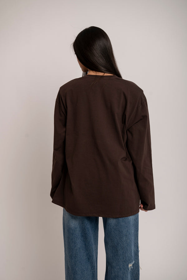 Long sleeve scollo a V