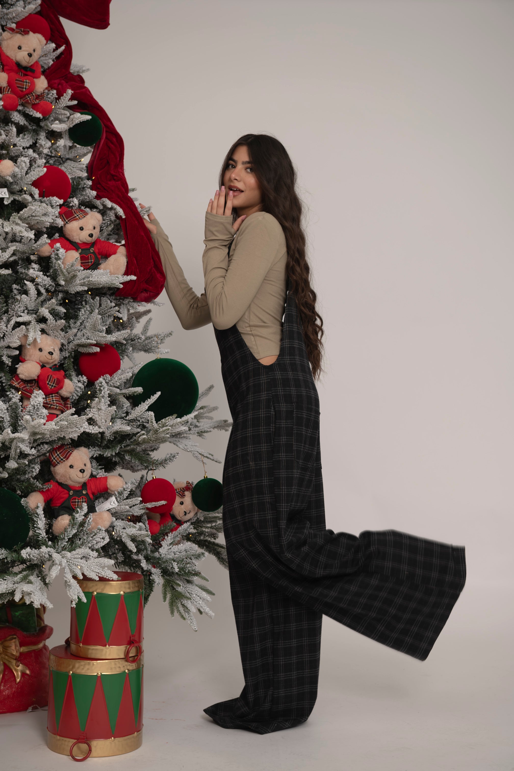 Salopette a quadri Lumina