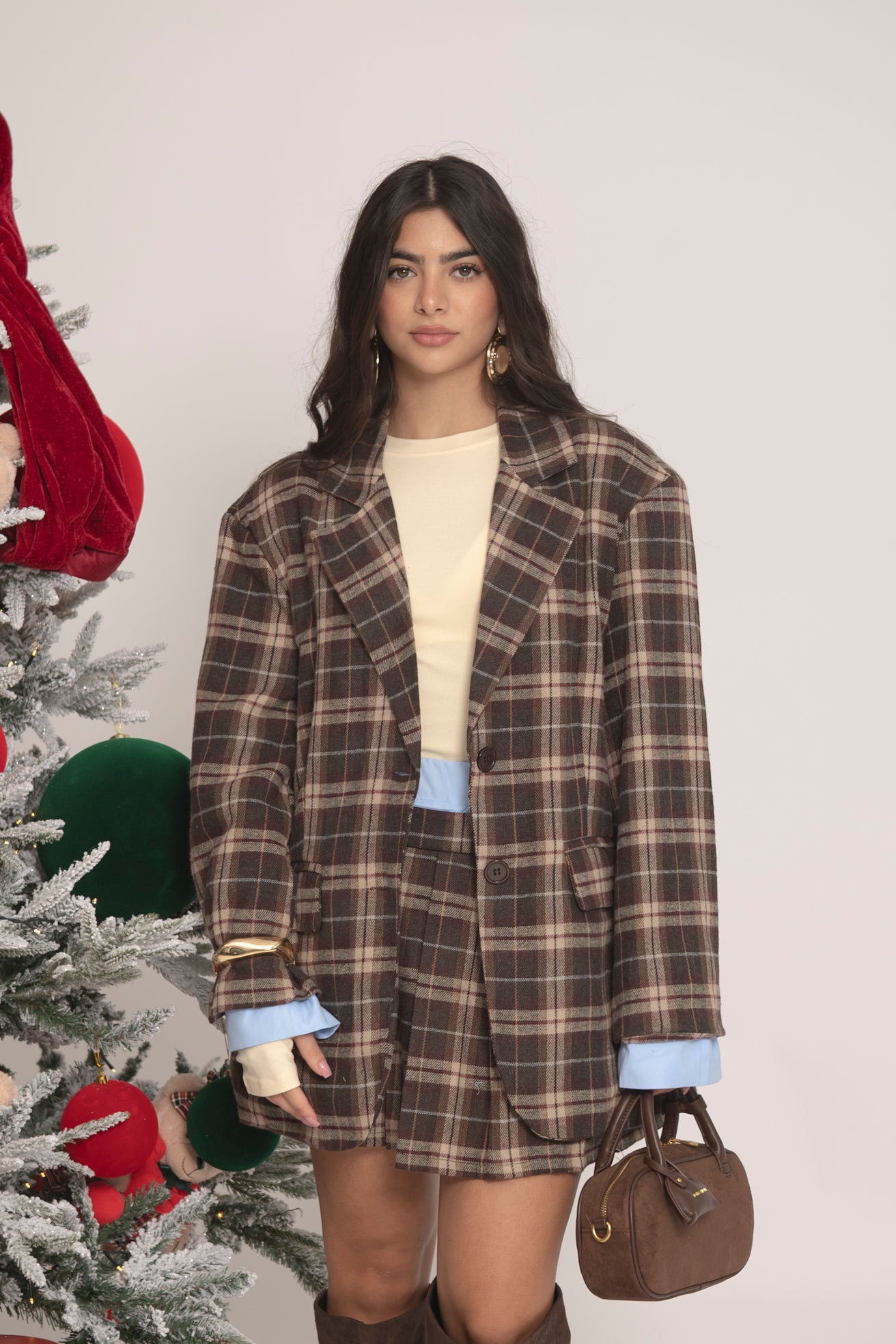 Giacca a quadri effetto camicia