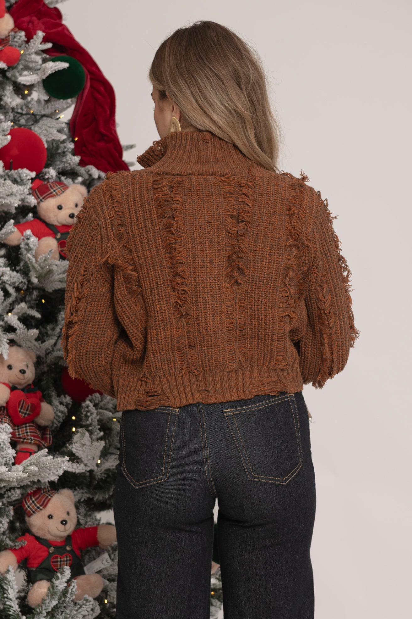 Cardigan sfrangiato orange