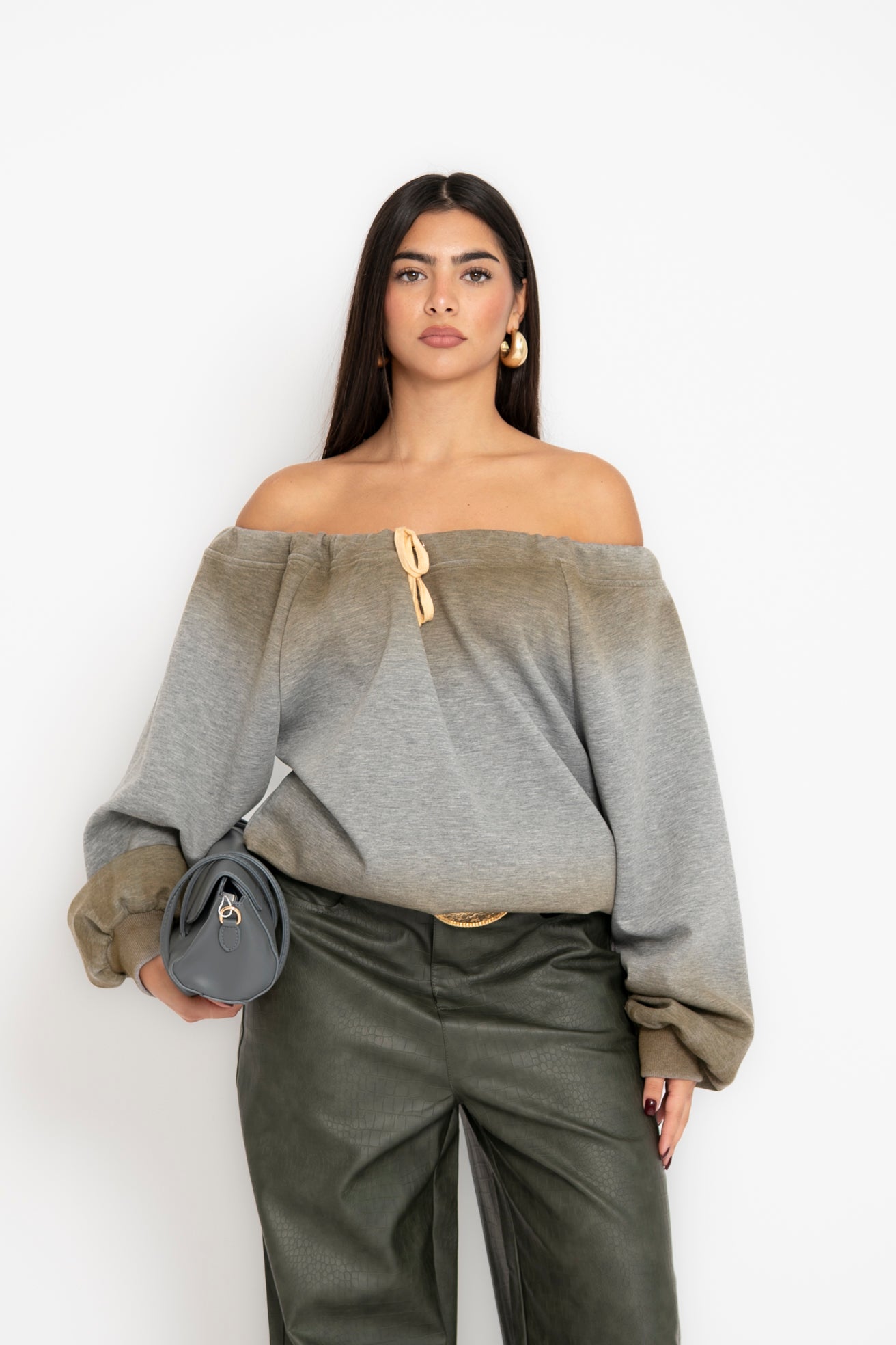 Felpa sfumata scollo a barca