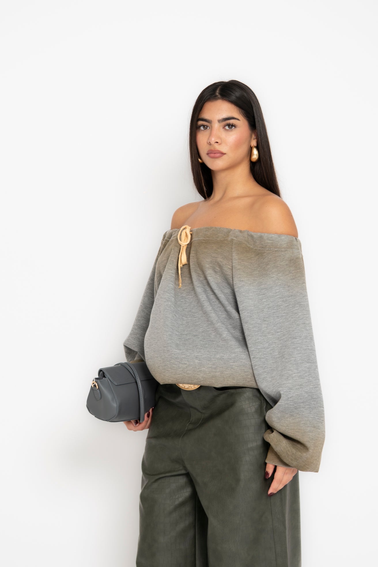 Felpa sfumata scollo a barca