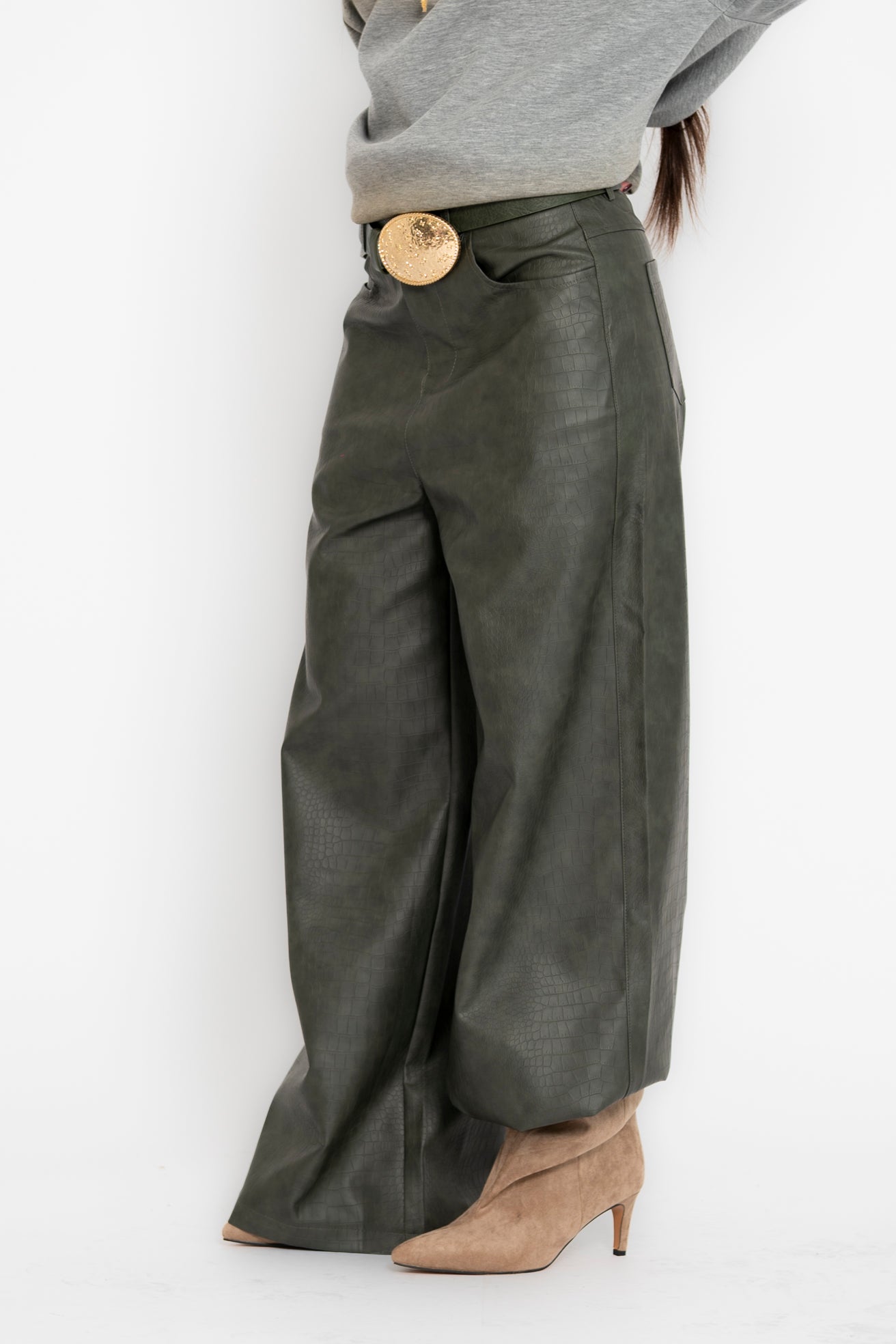 Pantalone in ecopelle pitonato