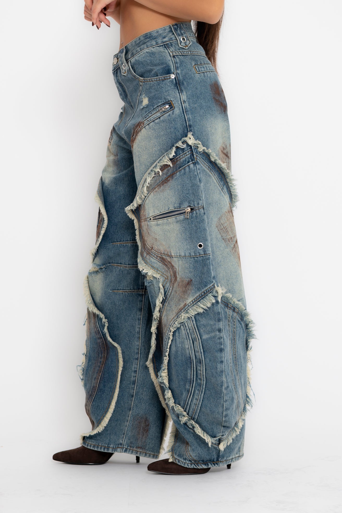 Jeans sfrangiato balloon