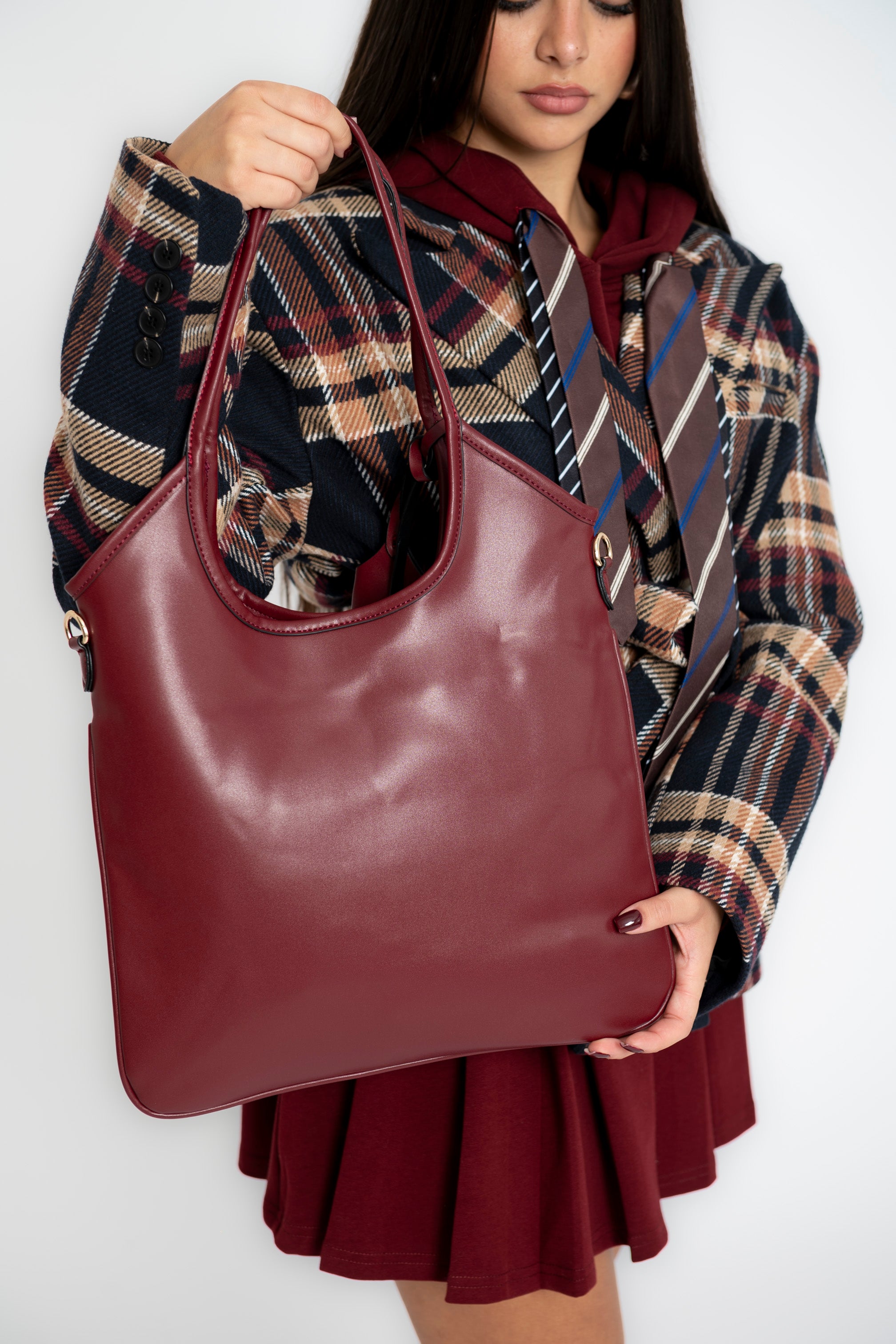 Borsa in ecopelle con mini bag