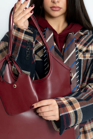Borsa in ecopelle con mini bag