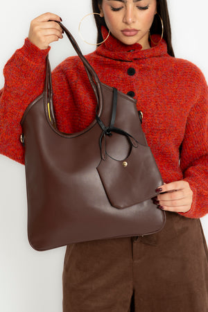 Borsa in ecopelle con mini bag
