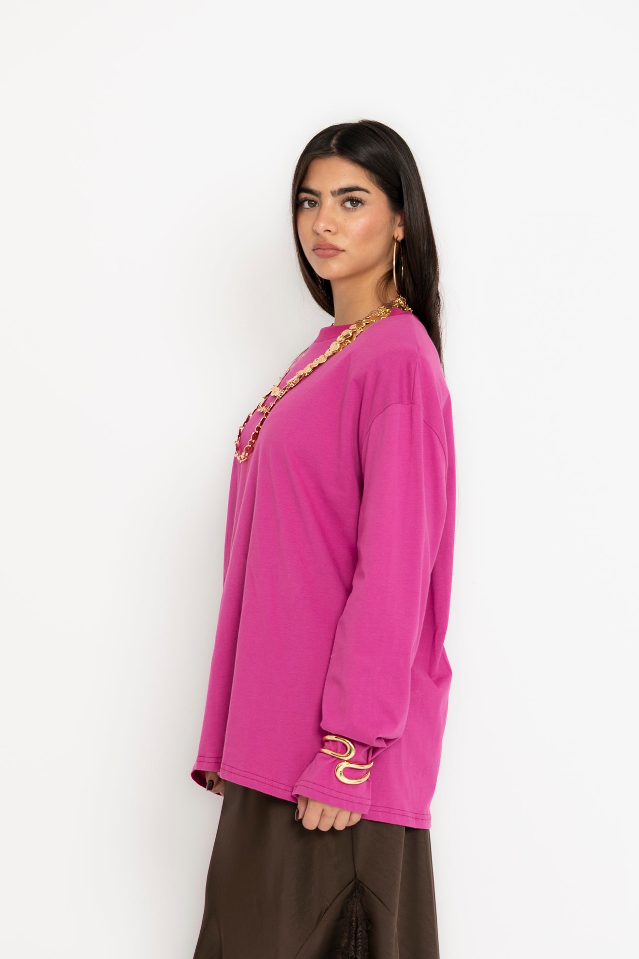 Maglia con spalline fucsia