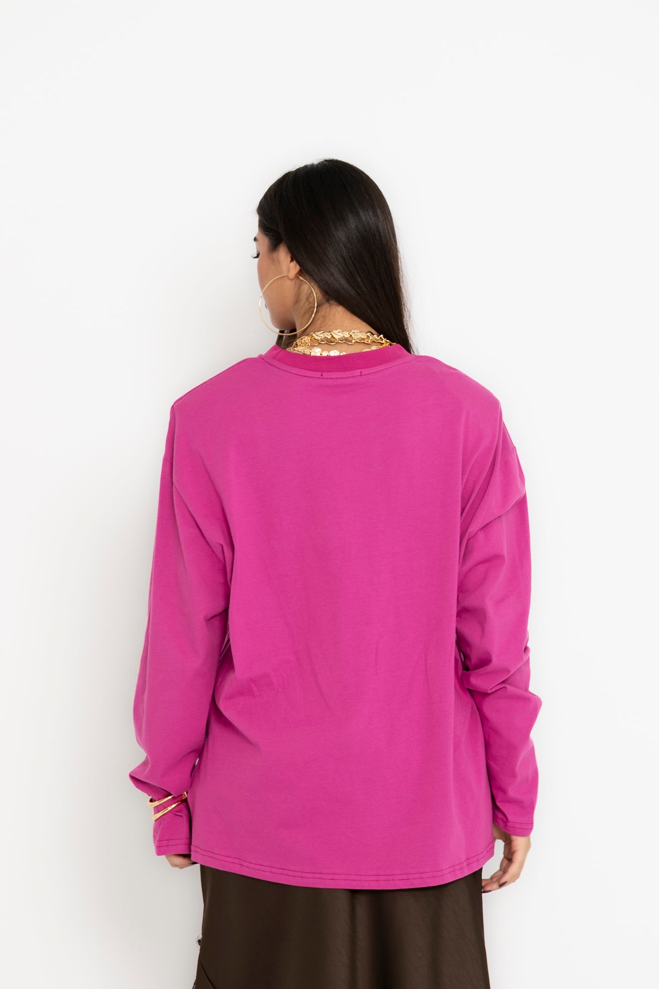 Maglia con spalline fucsia