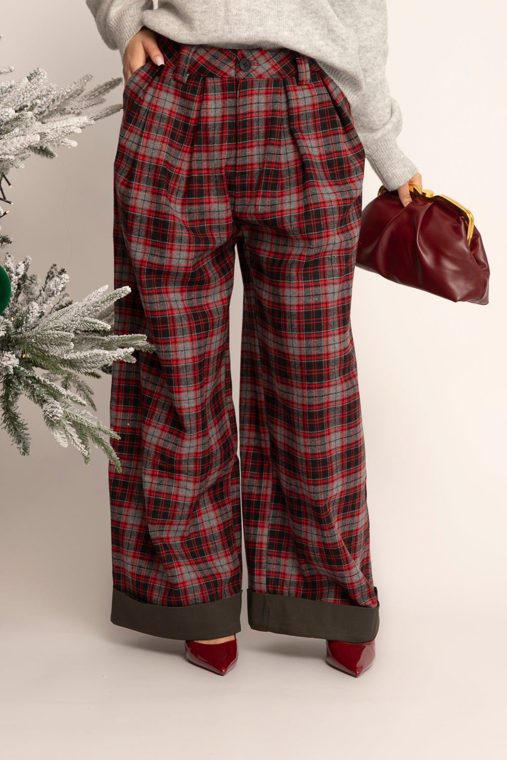 Pantalone a quadri Red