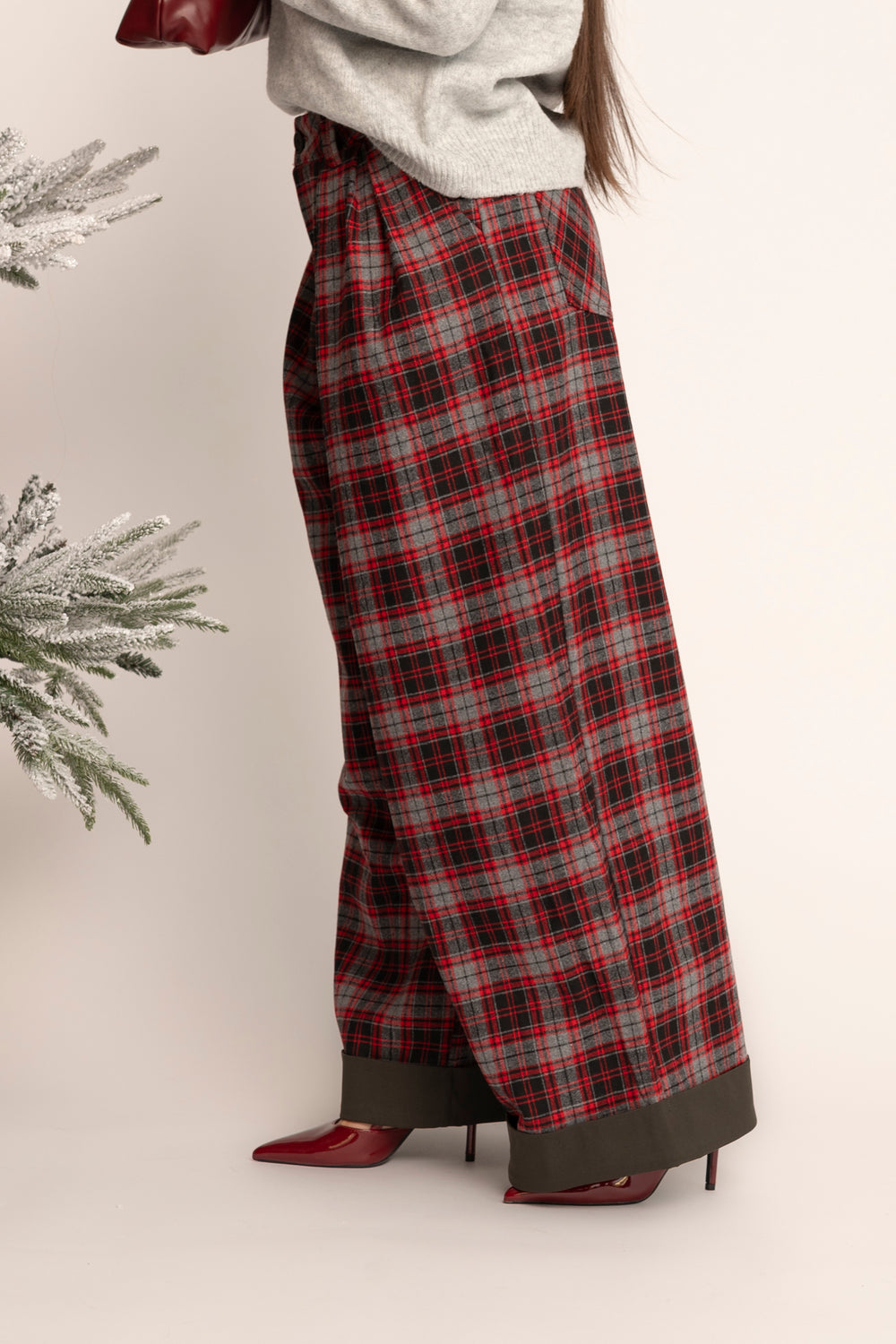 Pantalone a quadri Red