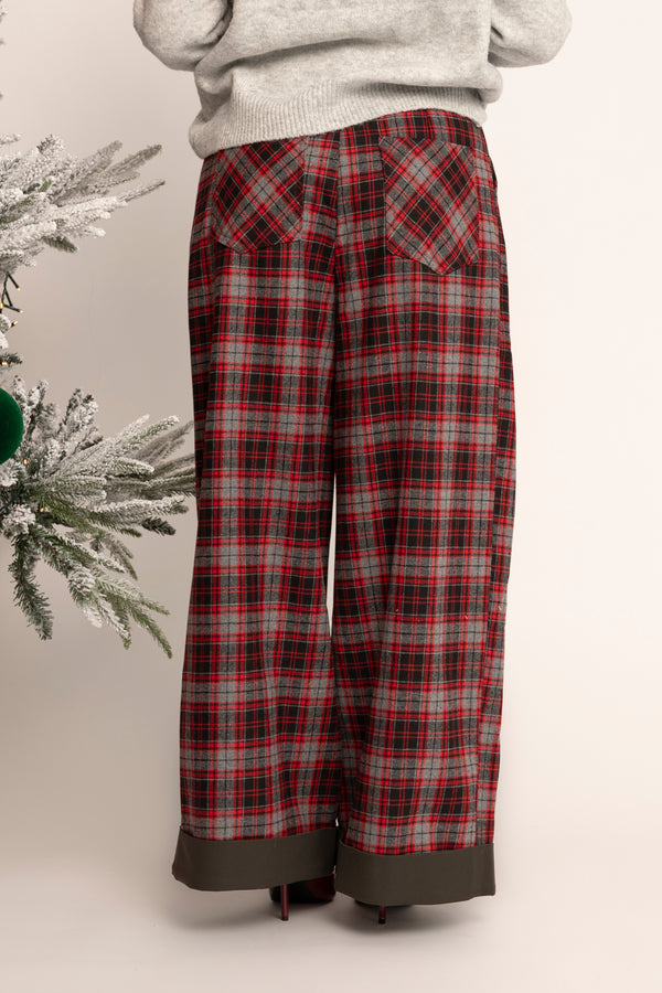 Pantalone a quadri Red