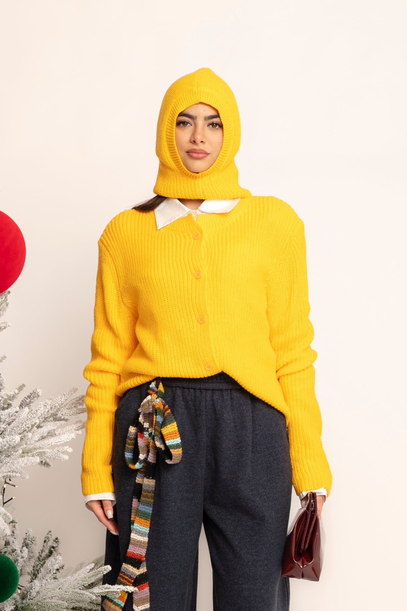 Cardigan con balaclava