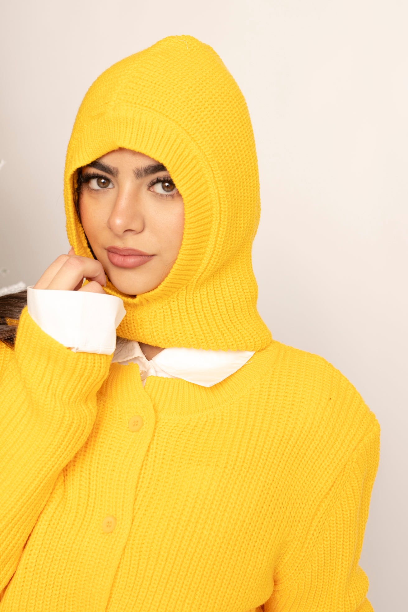 Cardigan con balaclava