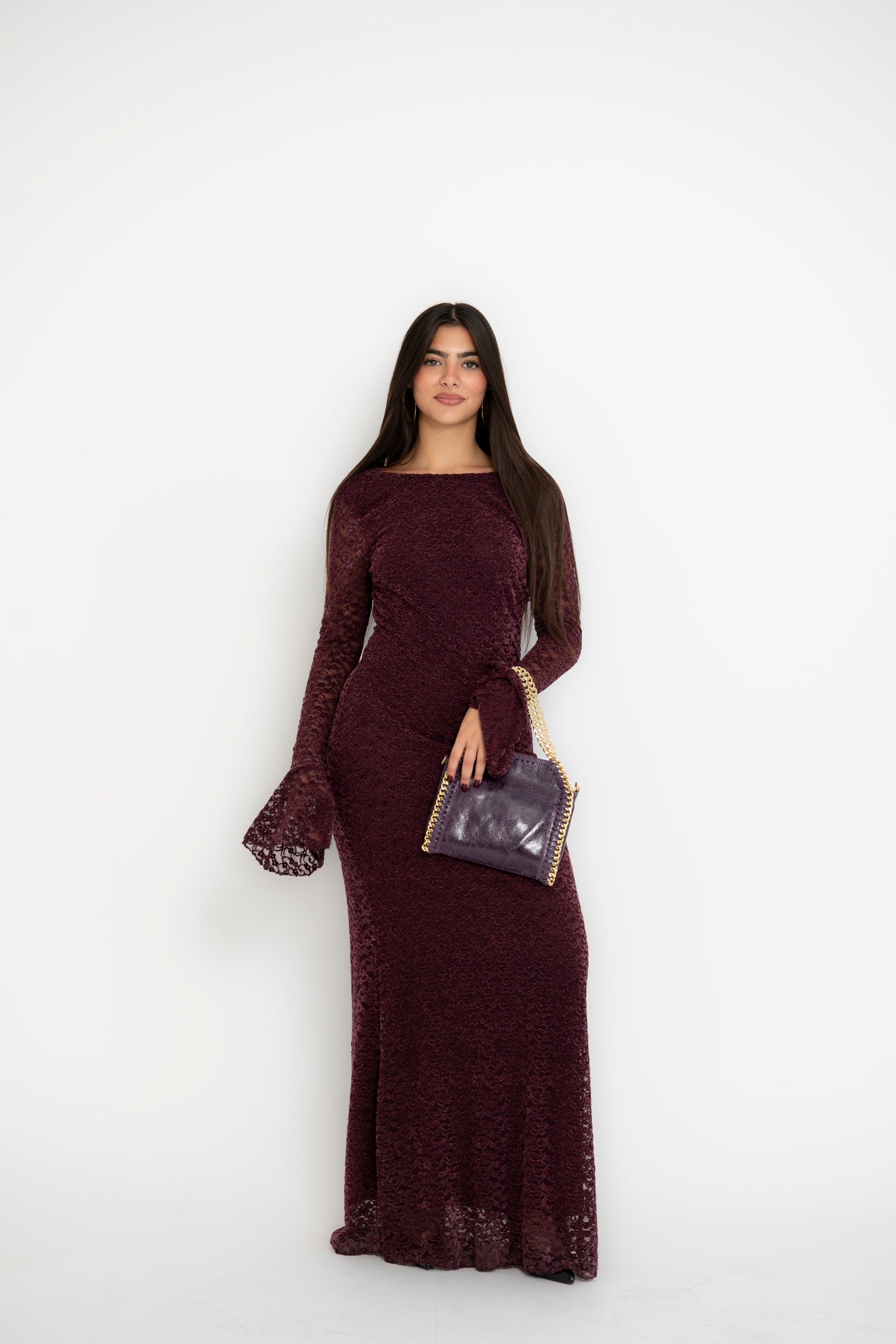 Abito con dettagli in velluto