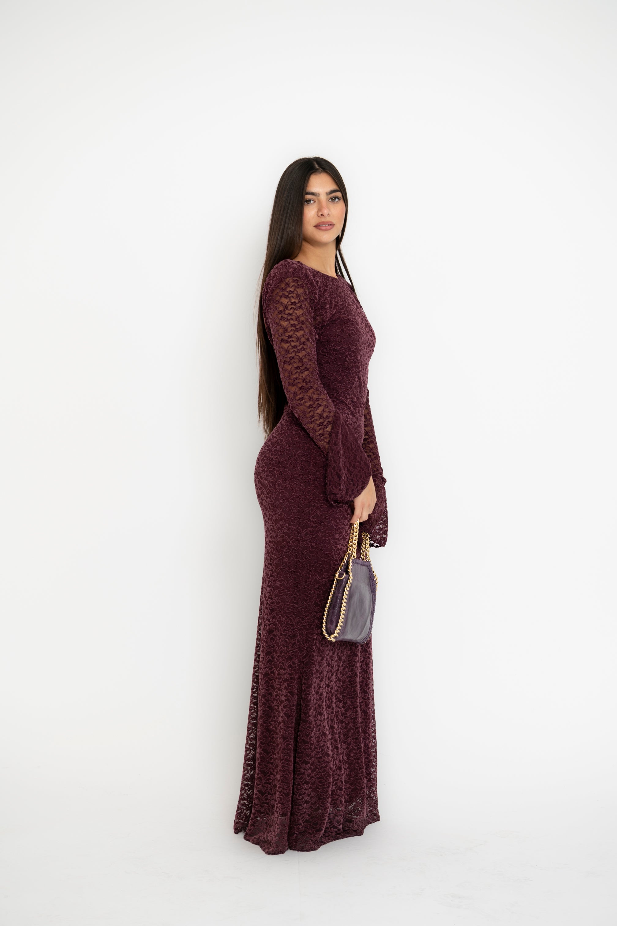 Abito con dettagli in velluto