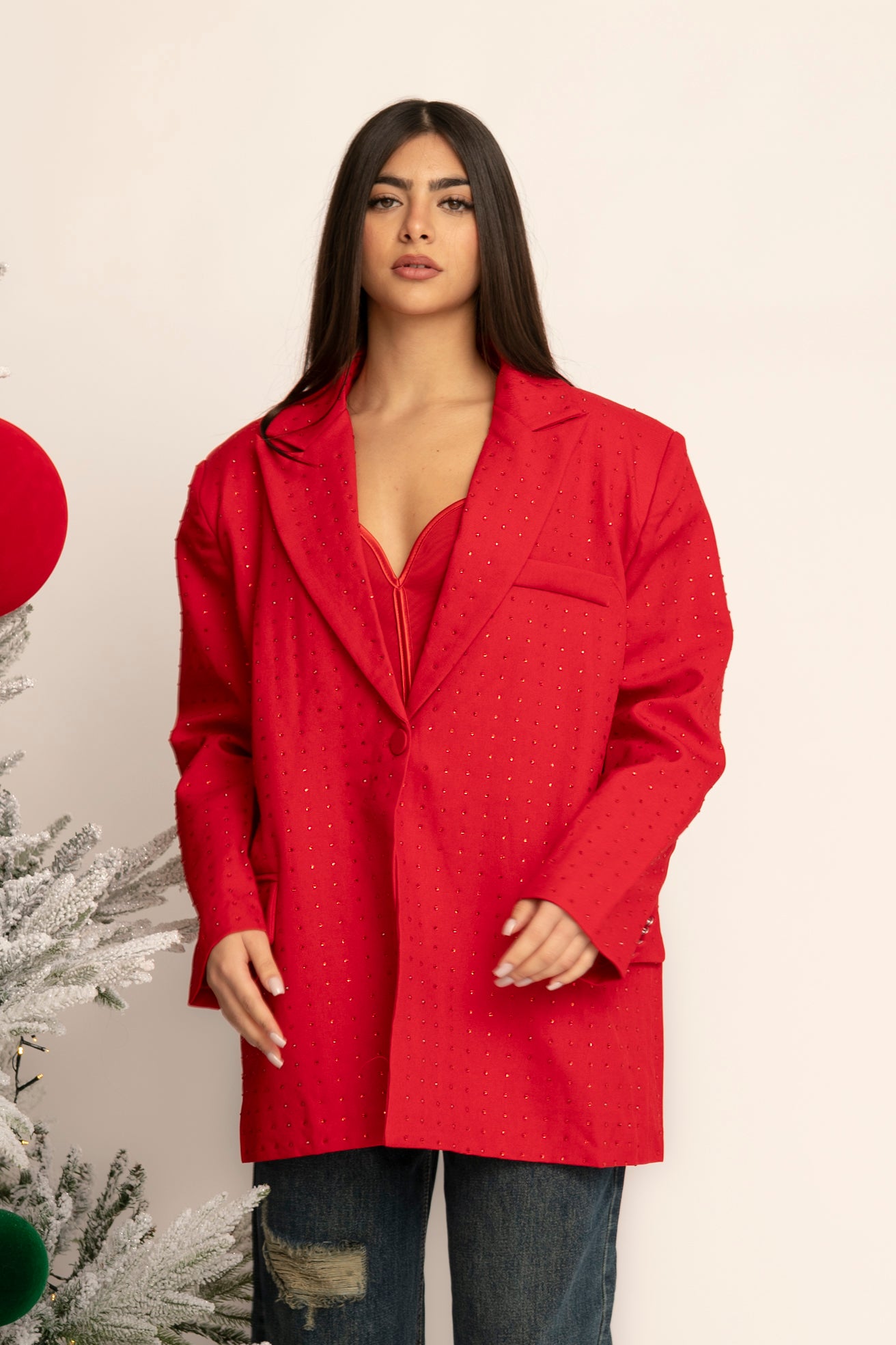 Giacca con strass red