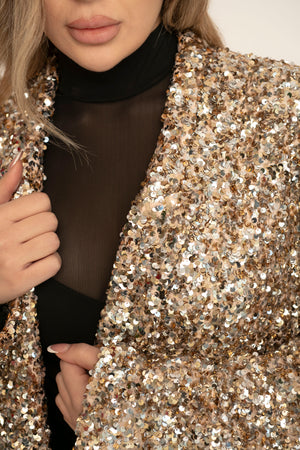 Cappotto paillettes gold Lumina