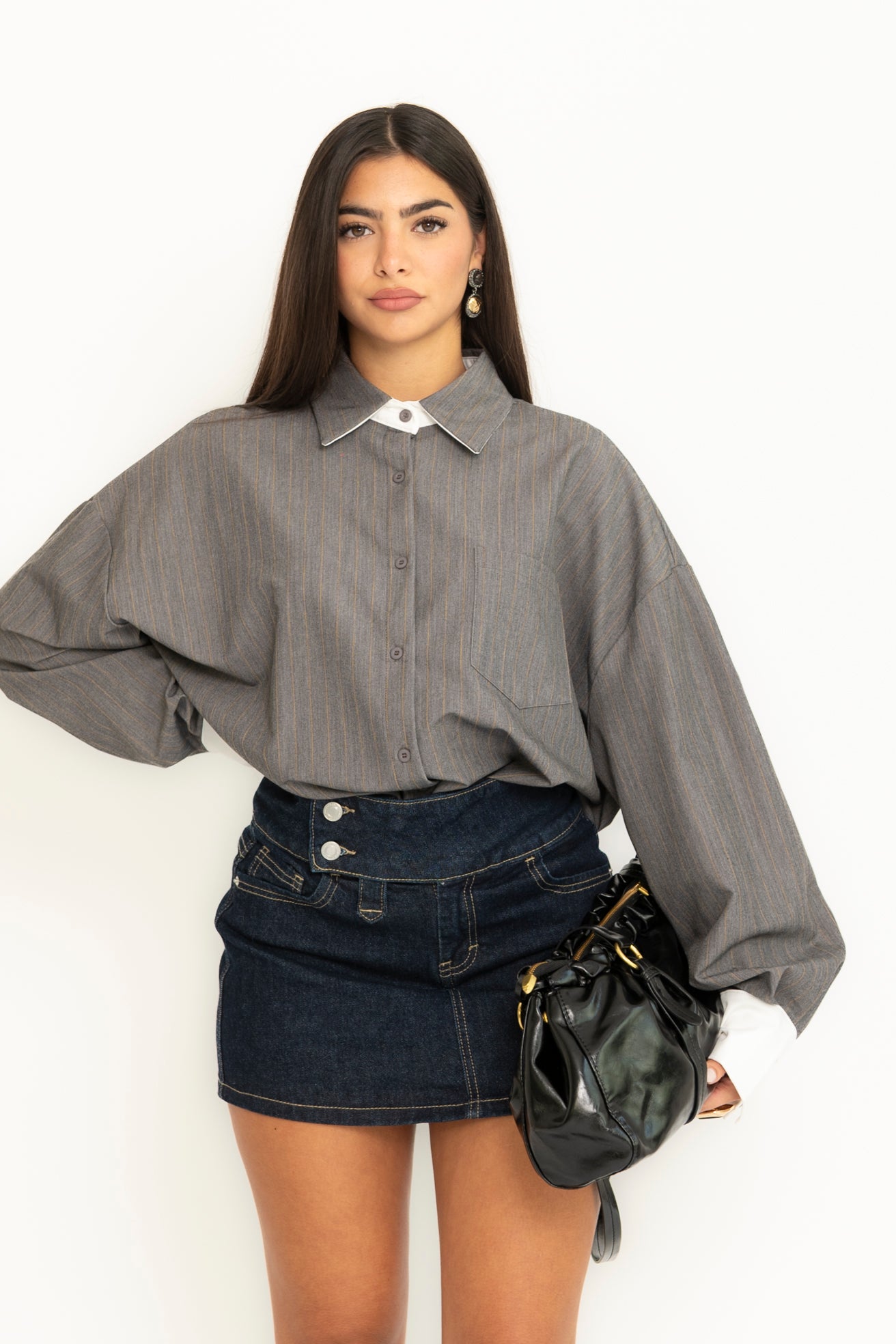 Camicia rigata grey