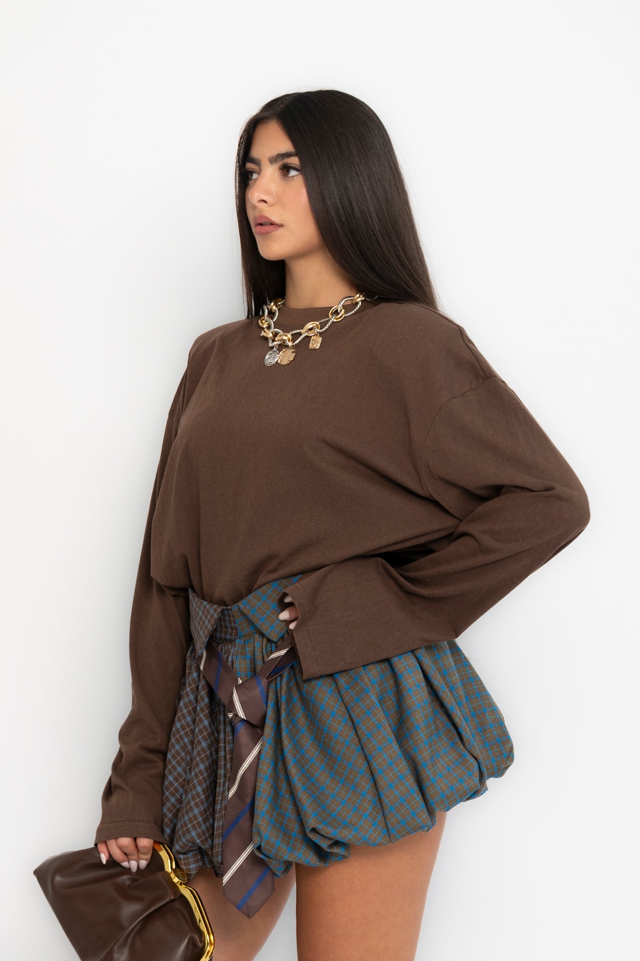 Maglia con spalline manica lunga