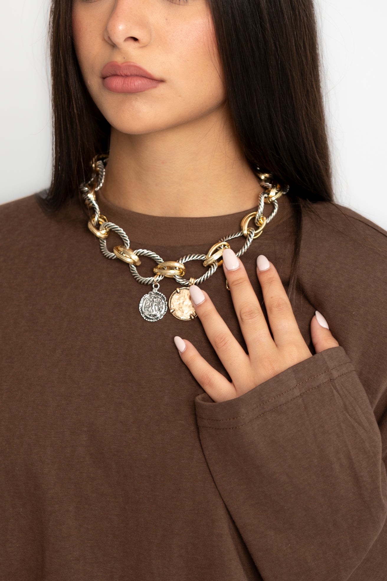 Collana bicolore catena