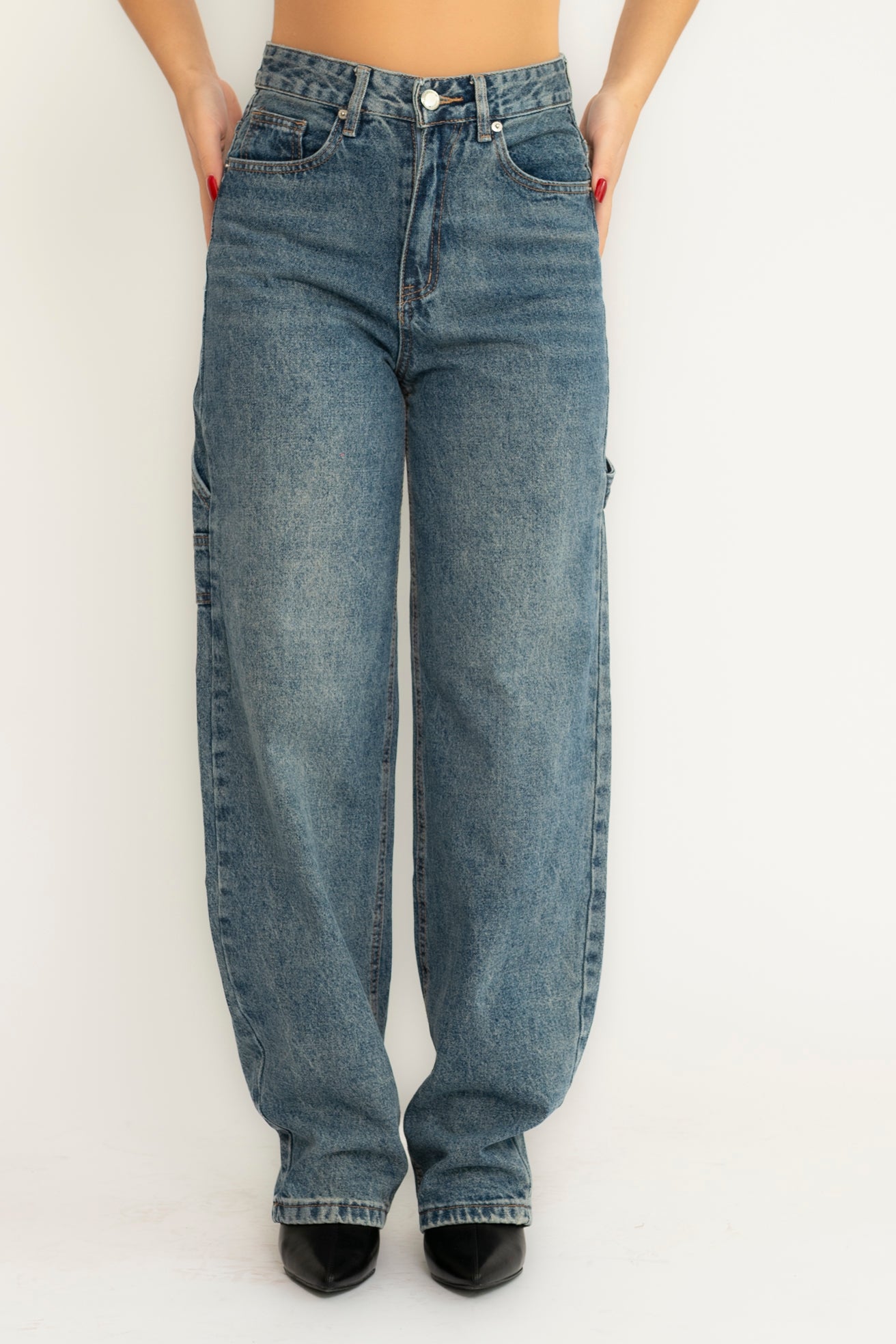 Jeans balloon con dettagli animalier