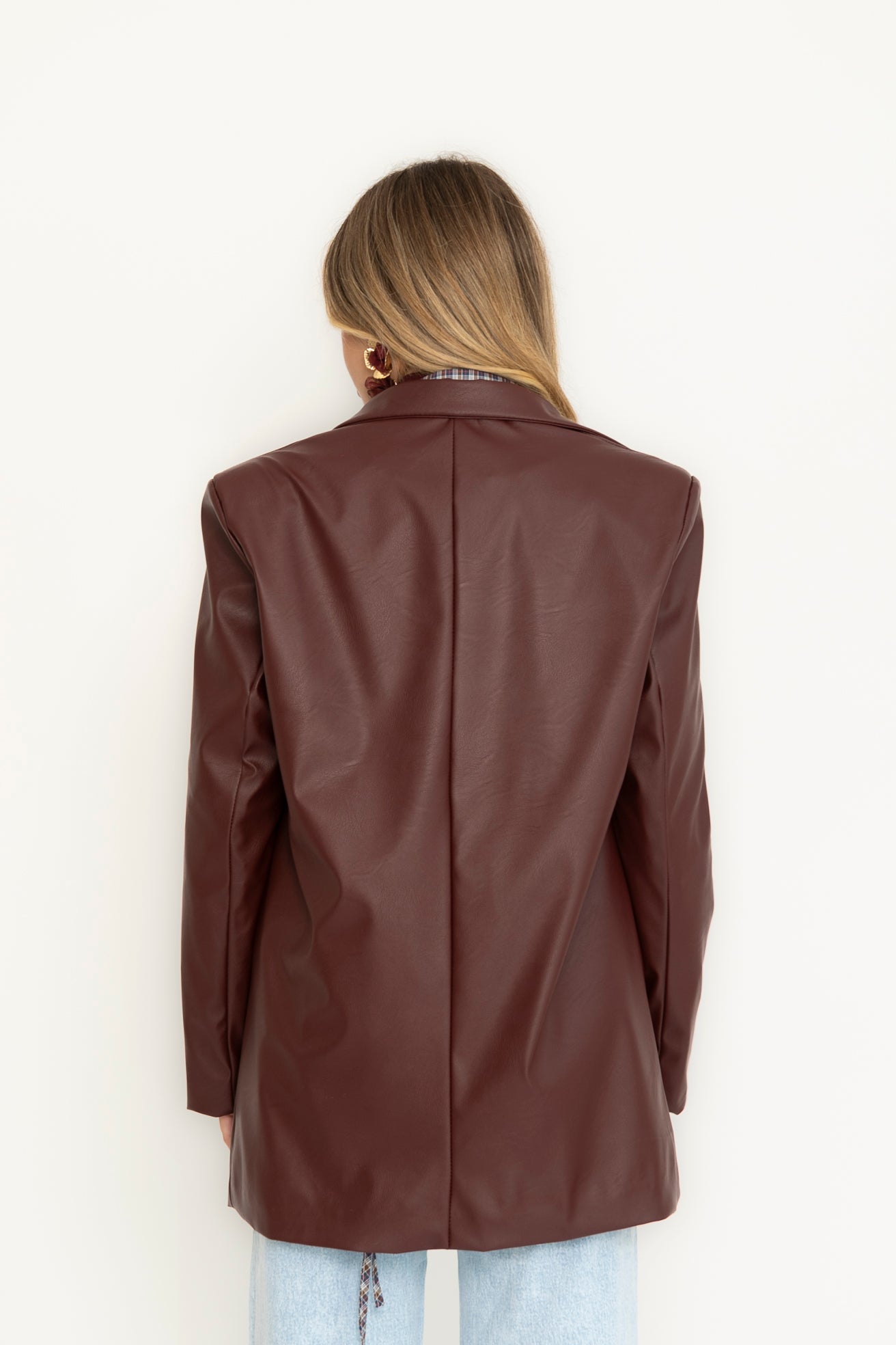 Giacca ecopelle bordeaux
