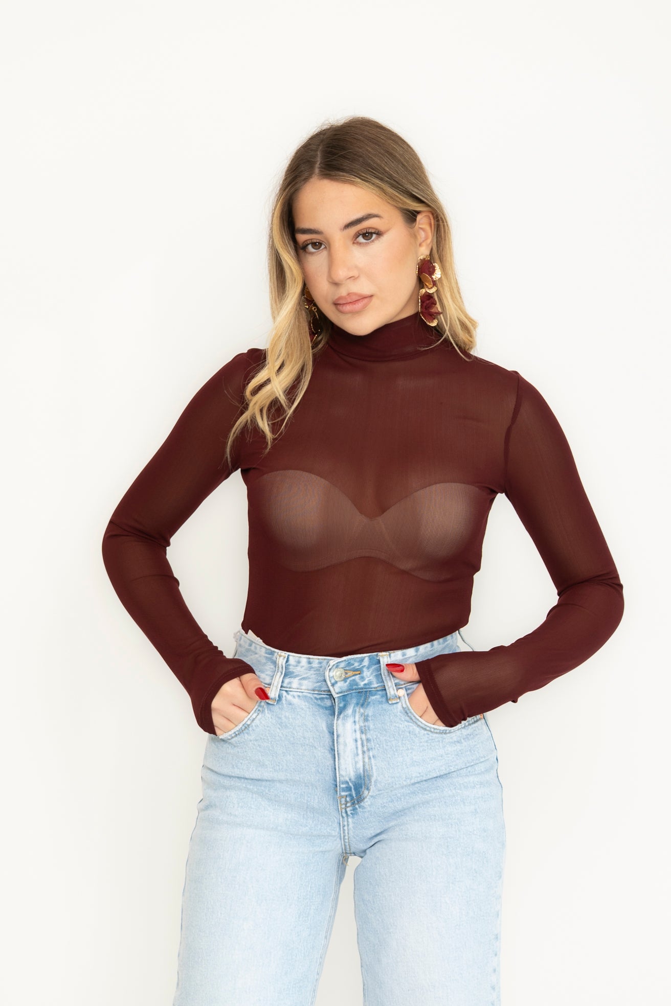Body lupetto velato