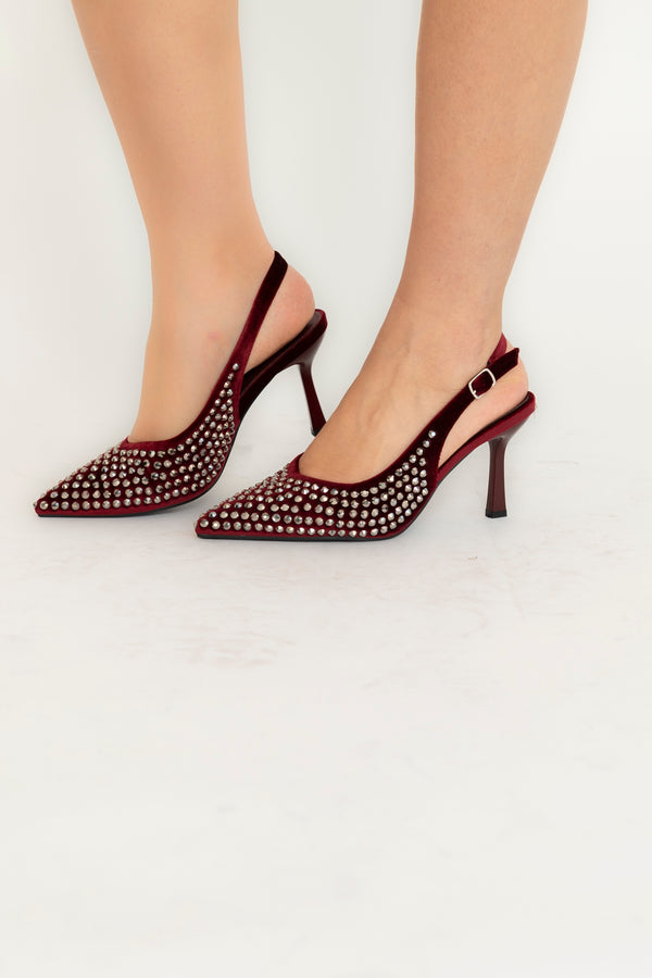 Décolleté velluto con strass